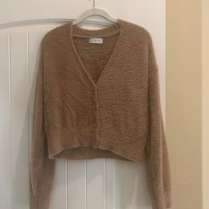 Les Impatientes super soft tan cardigan/sweater